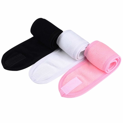 Spa Facial Headband Make Up Wrap Head Terry Cloth Headband Adjustable Towel with Magic Tape