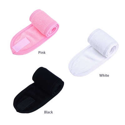Spa Facial Headband Make Up Wrap Head Terry Cloth Headband Adjustable Towel with Magic Tape