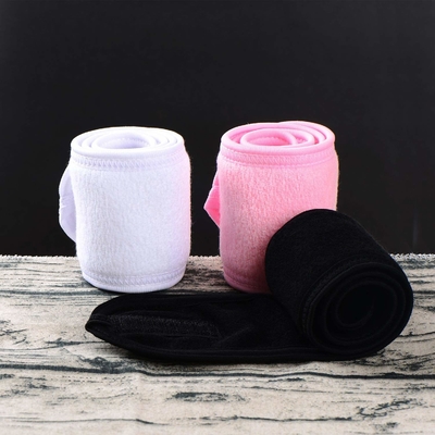 Spa Facial Headband Make Up Wrap Head Terry Cloth Headband Adjustable Towel with Magic Tape