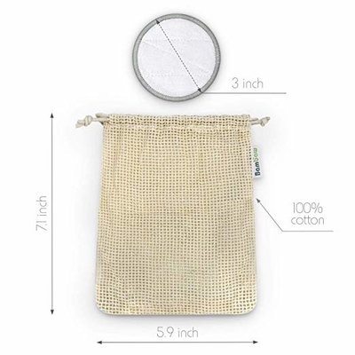 Reusable Makeup Remover Pads Bamboo Makeup Remover Pads With Laundry Bag Washable And Eco-Friendly For All Skin