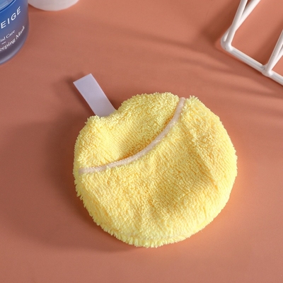Customized Round Finger Pocket Colourful Face Pink Organic Microfiber Makeup Remover Pads Washable With Laundry Bag
