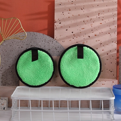 Green Microfiber Face Rounds to Remove Mascara Foundation Lipstick and Eye Shadow Washable Round Beauty Cloths