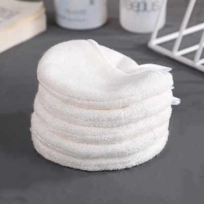 Four Layer Face Pads with Pocket White Reusable Bamboo Face Pads Eco-Conscious Makeup Remover Pads