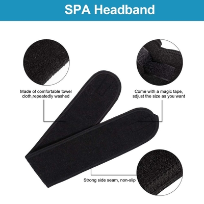 White Elastic Ajunstable Terry Cloth Spa Headband Stretch Towel Washable Facial Band Makeup Headband For Women