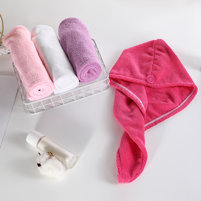 Microfiber Absorbent Dry Hair Cap Best Salon Wrap Shower Spa Head Towel With Button
