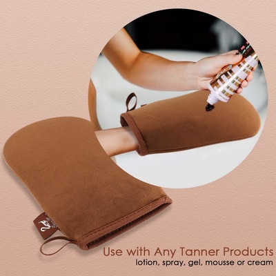 Washable And Reusable Self Tanning Mitt Applicator For Back Face Body  Double Side Microfiber Sunless Tanner Glove