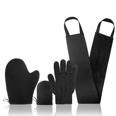 Self Tanning Mitt Applicator Kit with Self Tanning Glove, Face Tanning Mitt, Self Tan Back Applicator, Exfoliating Glove