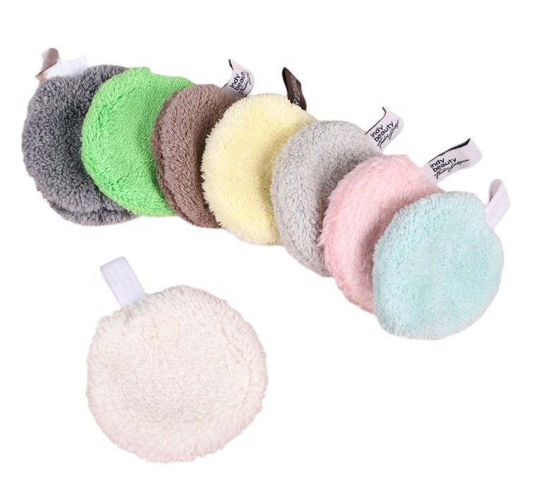 Private Label Reusable Microfiber Face Cleansing cloth Washable Makeup Removal Pads